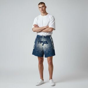 Mitchell & Ness Georgetown Hoyas NCAA Spray Paint Swingman Shorts Mens size M